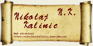 Nikolaj Kalinić vizit kartica